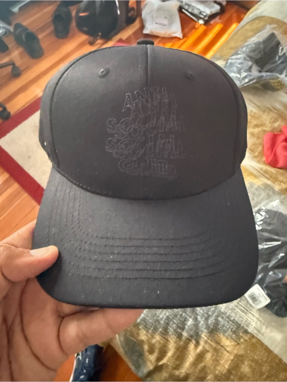 Anti Social Social Club Black Embroidered Mens Cap